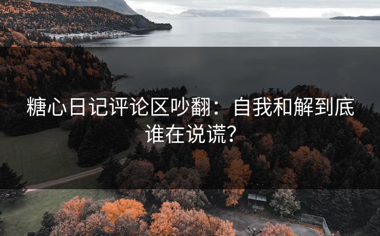 糖心日记评论区吵翻:自我和解到底谁在说谎? 糖心日记评论区吵翻:自我和解到底谁在说谎?
